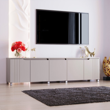 Тумба ТВ Портленд К-235, Кашемир (200/53/40), МДФ DiPortes
