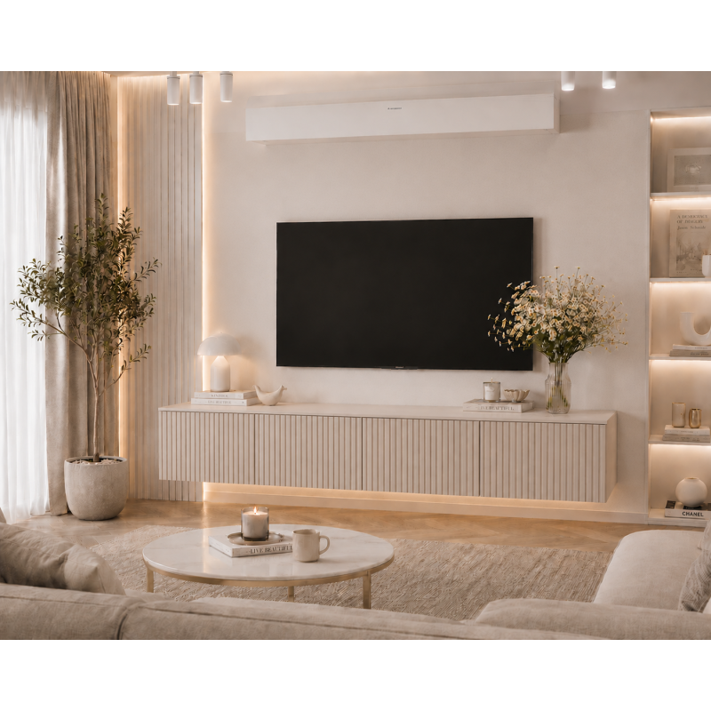 ТВ Тумба ВЕЛА 4 двери, Кашемир мат, МДФ (ш200/в33/г35)